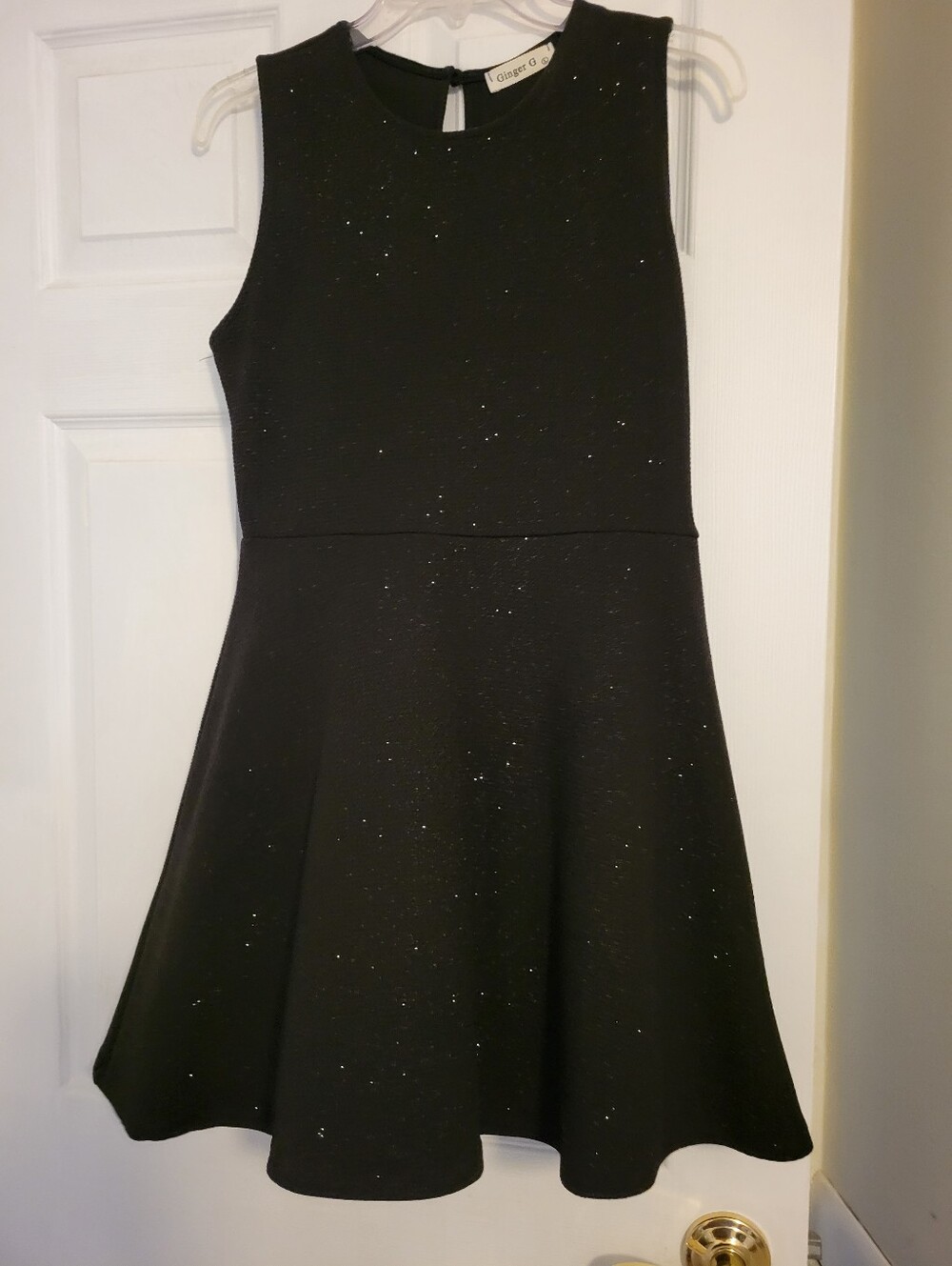 NWOT GINGER Black Sparkly Swing Dress